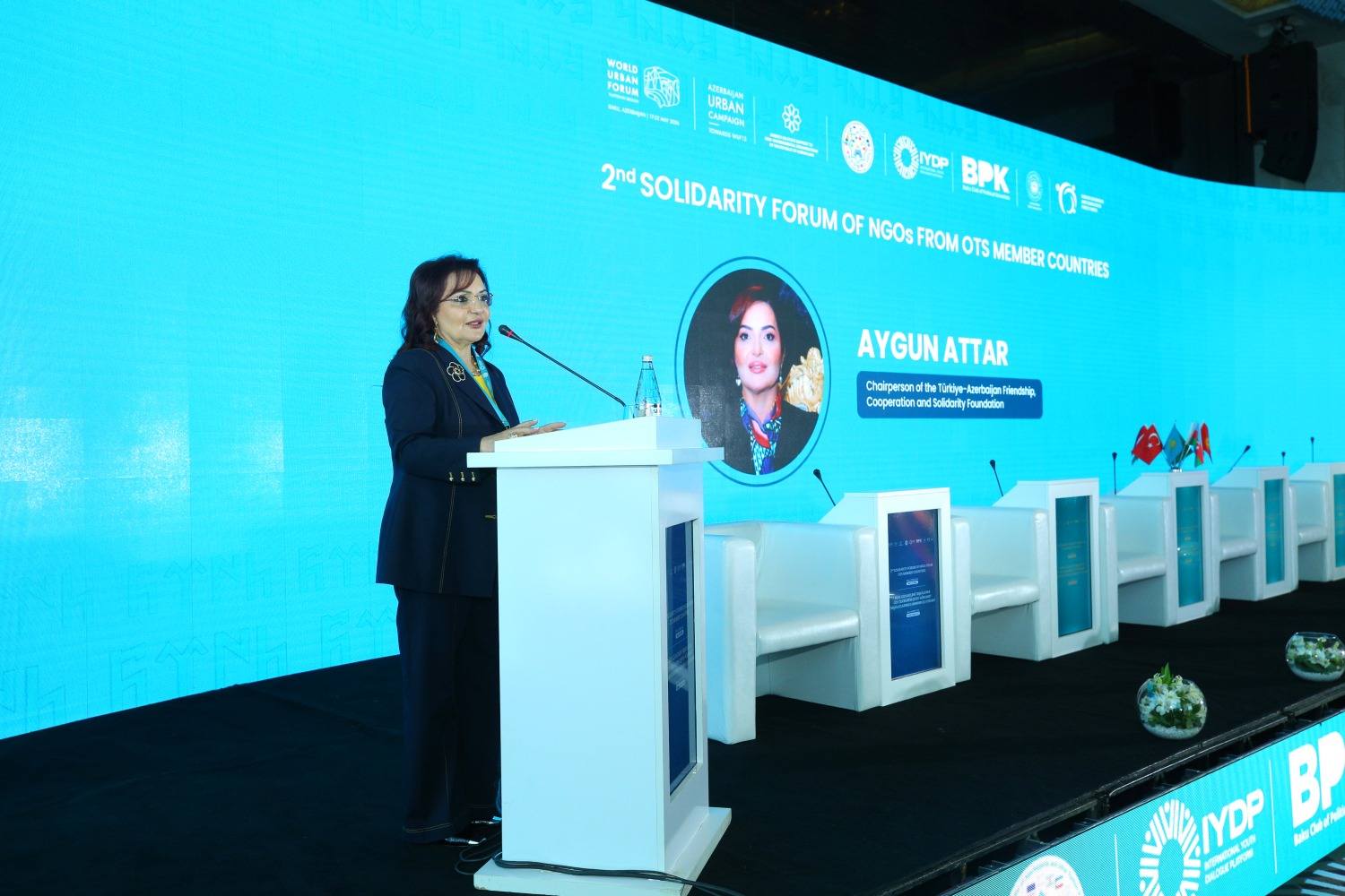 Aygün Attar Türk Dövlətləri Təşkilatına üzv ölkələrin QHT-lərinin II Həmrəylik Forumunda çıxış edib