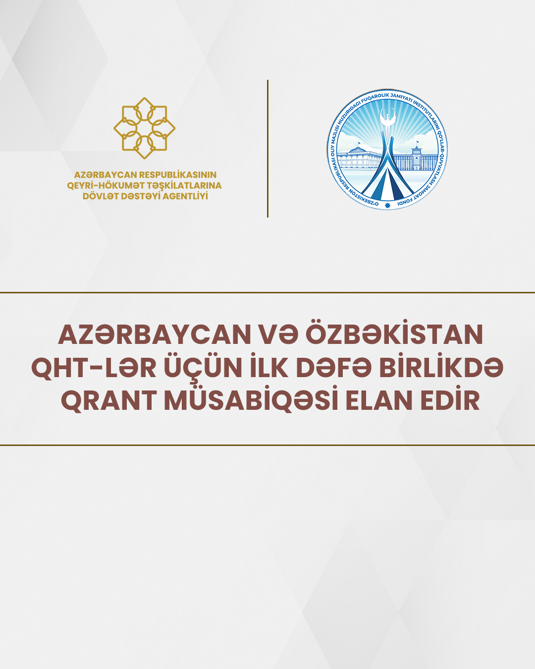 Azərbaycan və Özbəkistan QHT-lər üçün ilk dəfə birlikdə qrant müsabiqəsi elan edir