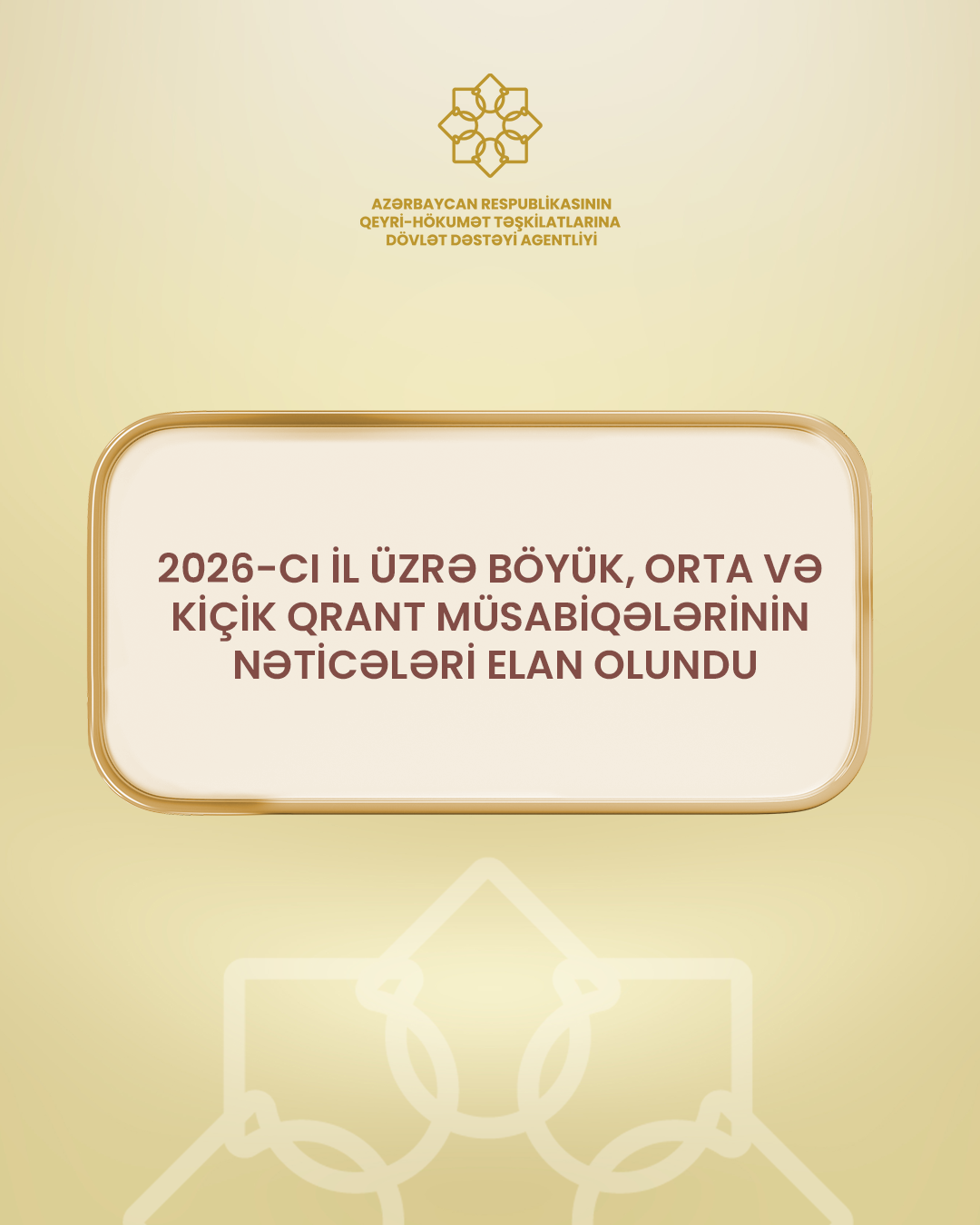 QHT Agentliyinin 2026-cı il üzrə böyük, orta və kiçik qrant müsabiqələrinin nəticələri elan olundu
